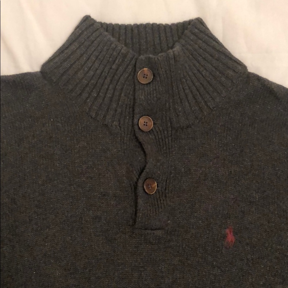 Men’s Polo Knit Pullover Sweater, Medium